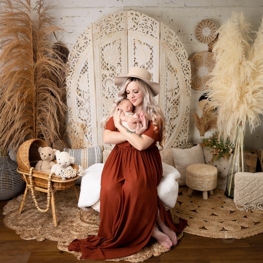 Kate Boho Screen with Pampas Grass Backdrop Designed by Mandy Ringe Photography