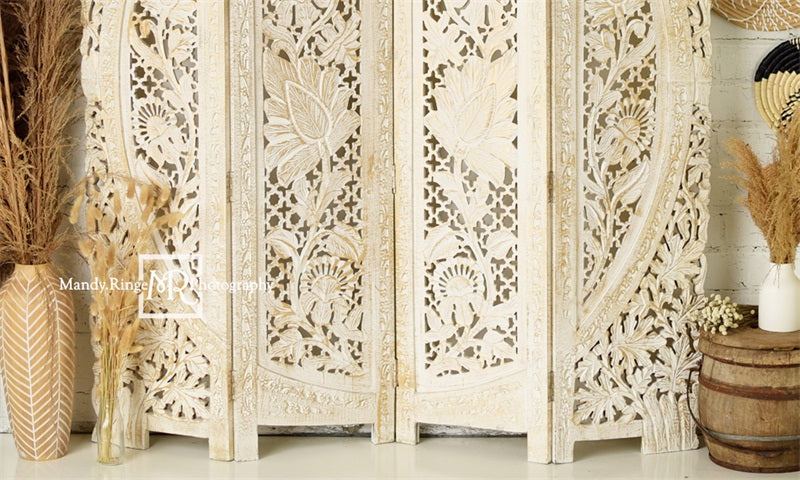 Kate Boho Screen with Pampas Grass Backdrop Designed by Mandy Ringe Photography - Kate Backdrop AU