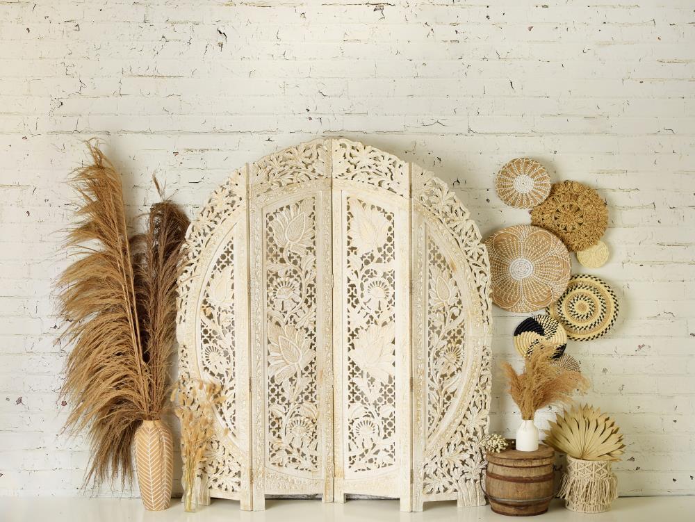 Kate Boho Screen with Pampas Grass Backdrop Designed by Mandy Ringe Photography