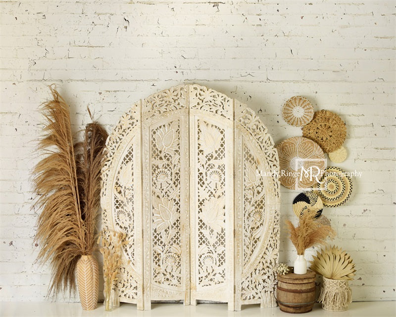 Kate Boho Screen with Pampas Grass Backdrop Designed by Mandy Ringe Photography - Kate Backdrop AU