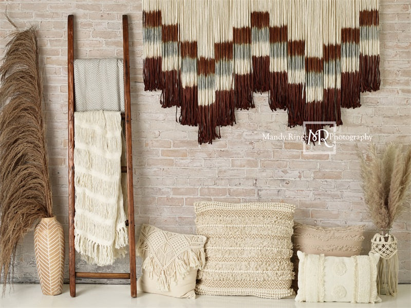 Kate Southwest Boho Backdrop Macrame and Pampas Designed by Mandy Ringe Photography - Kate Backdrop AU