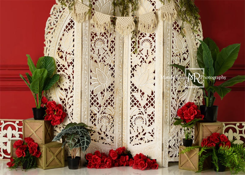 Kate Valentine's Screen with Red Wall Backdrop Designed by Mandy Ringe Photography - Kate Backdrop AU