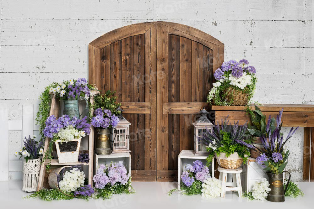 Kate Lavender Barn Door Backdrop Flower Designed by Emetselch - Kate Backdrop AU