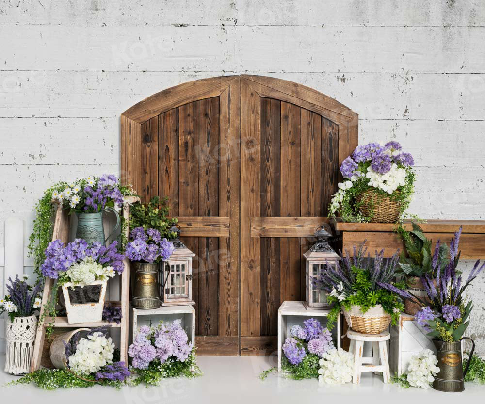 Kate Lavender Barn Door Backdrop Flower Designed by Emetselch - Kate Backdrop AU