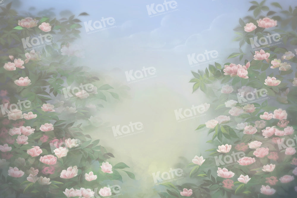 Kate Painting Spring Floral Backdrop Portrait Fine Art Light Blue Sky Designed by GQ