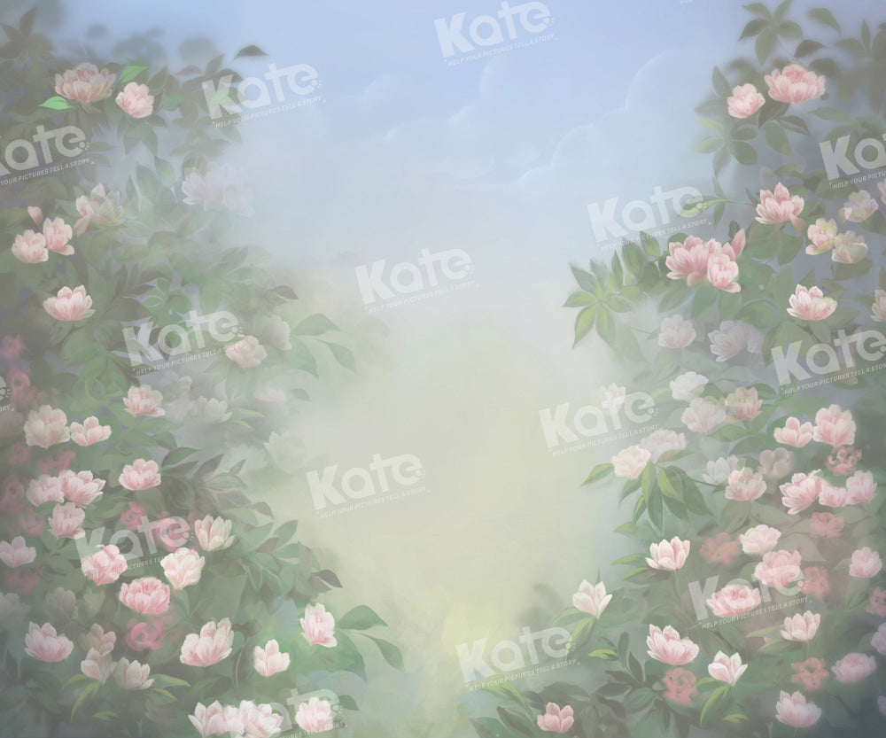 Kate Painting Spring Floral Backdrop Portrait Fine Art Light Blue Sky Designed by GQ - Kate Backdrop AU
