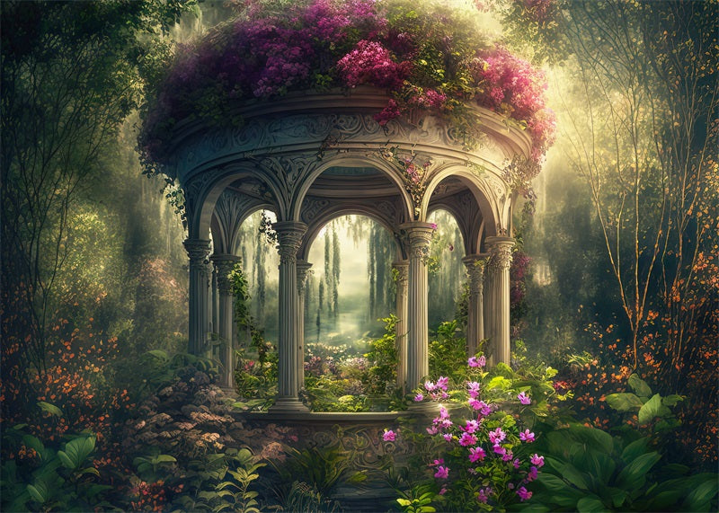 Kate Enchanted Gazebo Spring Fantasy Garden Backdrop Designed by Candice Compton - Kate Backdrop AU