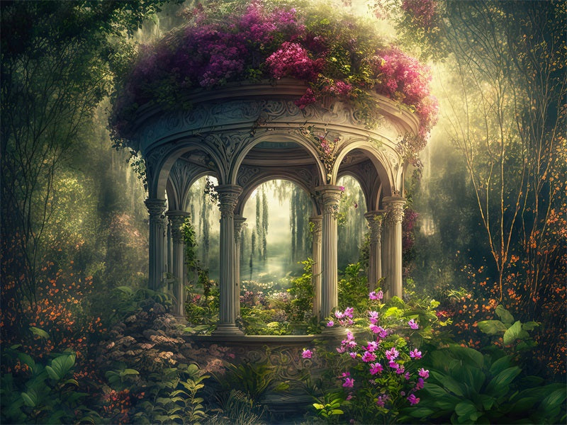 Kate Enchanted Gazebo Spring Fantasy Garden Backdrop Designed by Candice Compton - Kate Backdrop AU