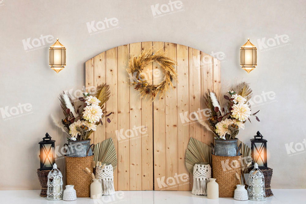 Kate Boho Wood Barn Door Backdrop Designed by Emetselch - Kate Backdrop AU