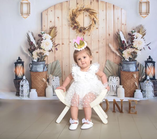 Kate Boho Wood Barn Door Backdrop Designed by Emetselch - Kate Backdrop AU