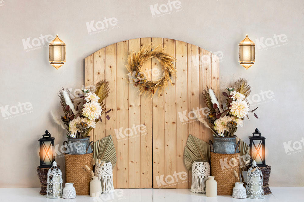 Kate Boho Wood Barn Door Backdrop Designed by Emetselch - Kate Backdrop AU