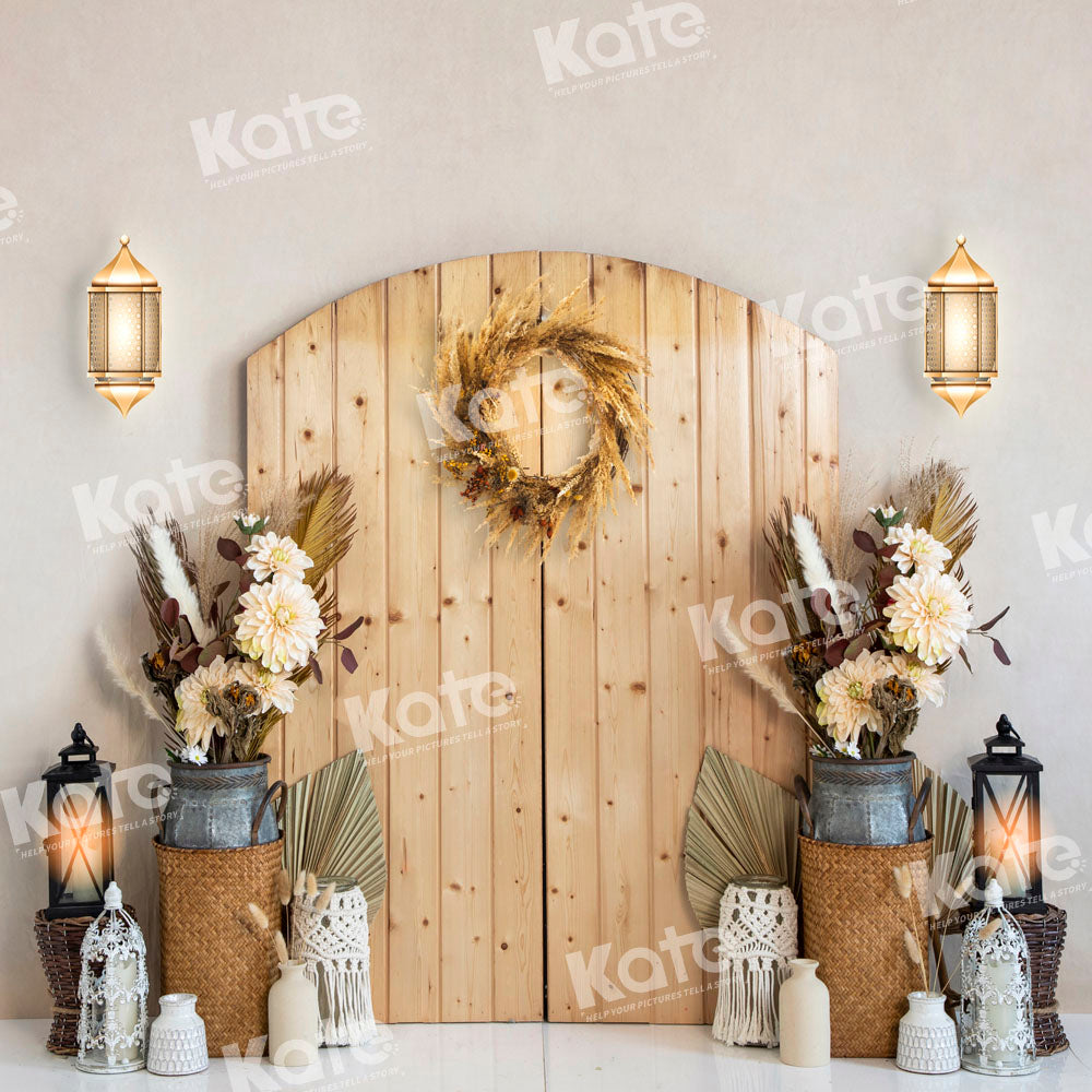 Kate Boho Wood Barn Door Backdrop Designed by Emetselch - Kate Backdrop AU