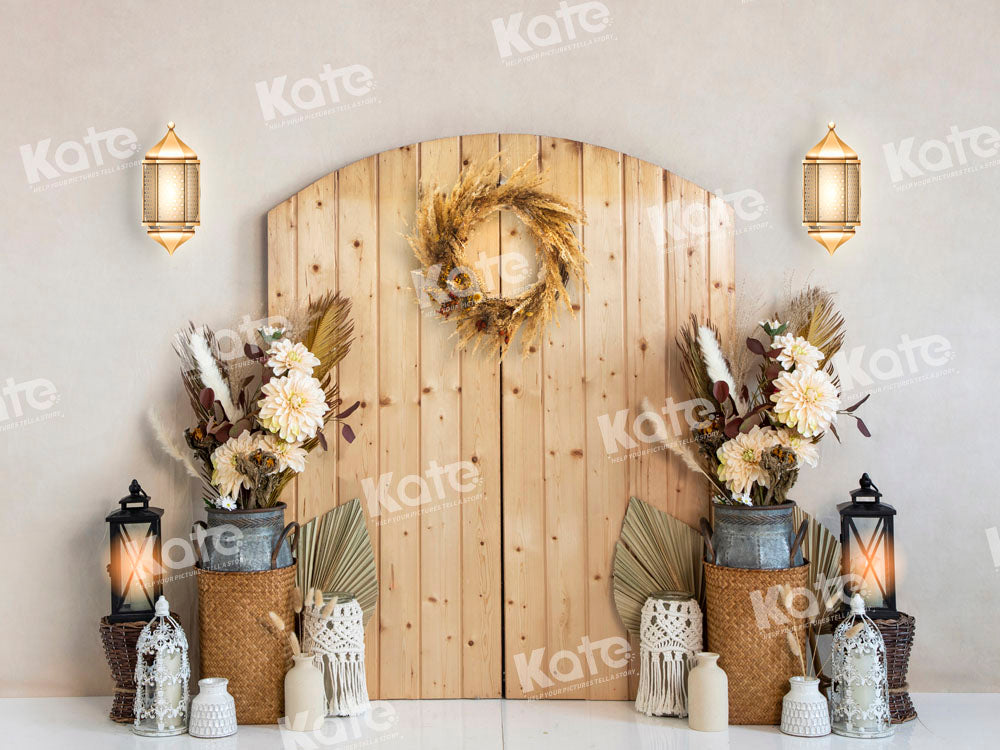 Kate Boho Wood Barn Door Backdrop Designed by Emetselch - Kate Backdrop AU