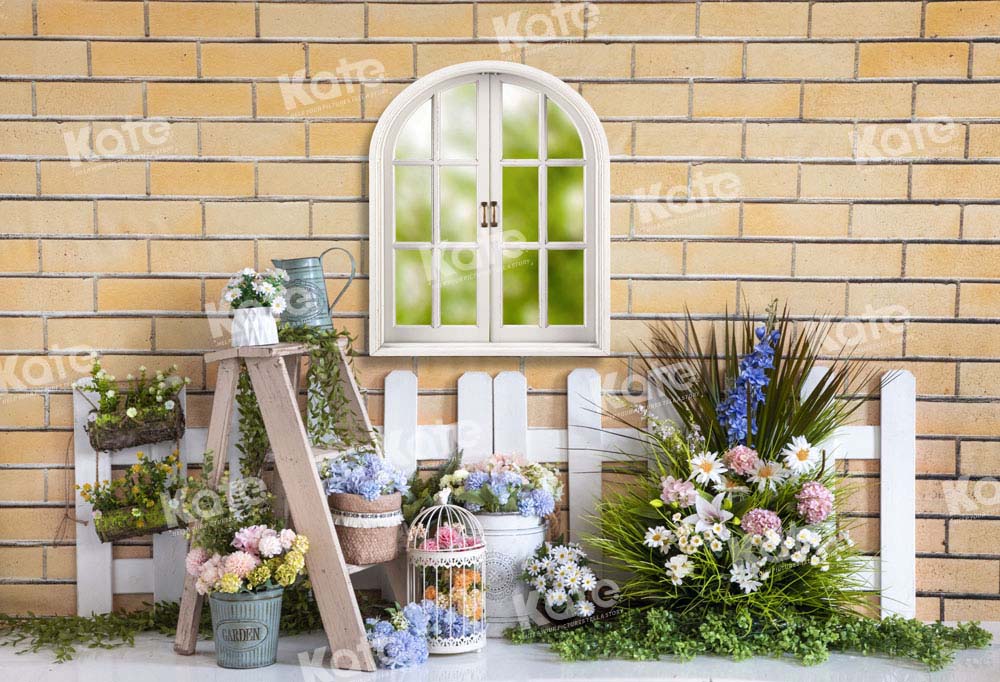 Kate Window Spring Backdrop Flowers Designed by Emetselch - Kate Backdrop AU