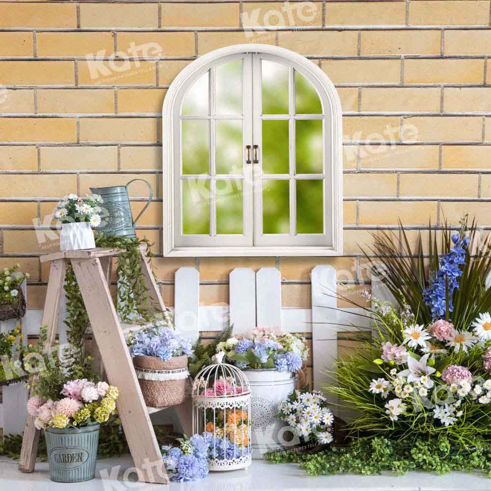 Kate Window Spring Backdrop Flowers Designed by Emetselch - Kate Backdrop AU