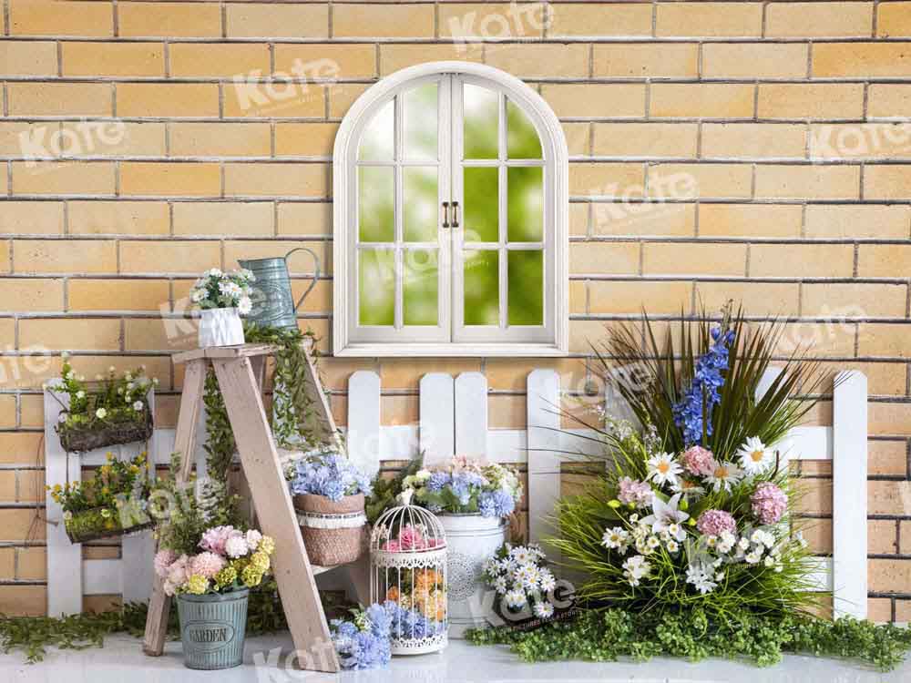 Kate Window Spring Backdrop Flowers Designed by Emetselch - Kate Backdrop AU