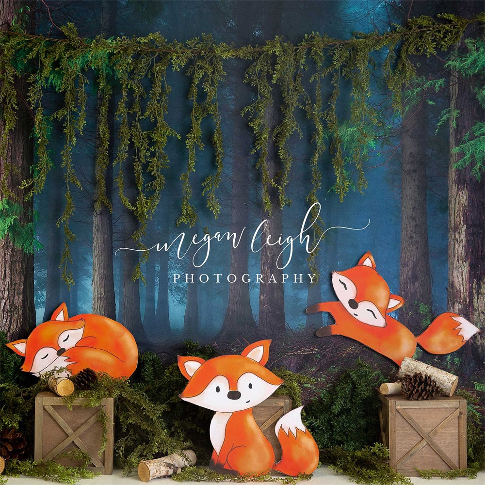 Kate Foxy Woods Backdrop Forest Designed by Megan Leigh Photography - Kate Backdrop AU