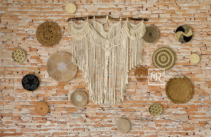 Kate Macrame Wall with Baskets Backdrop Designed by Mandy Ringe Photography