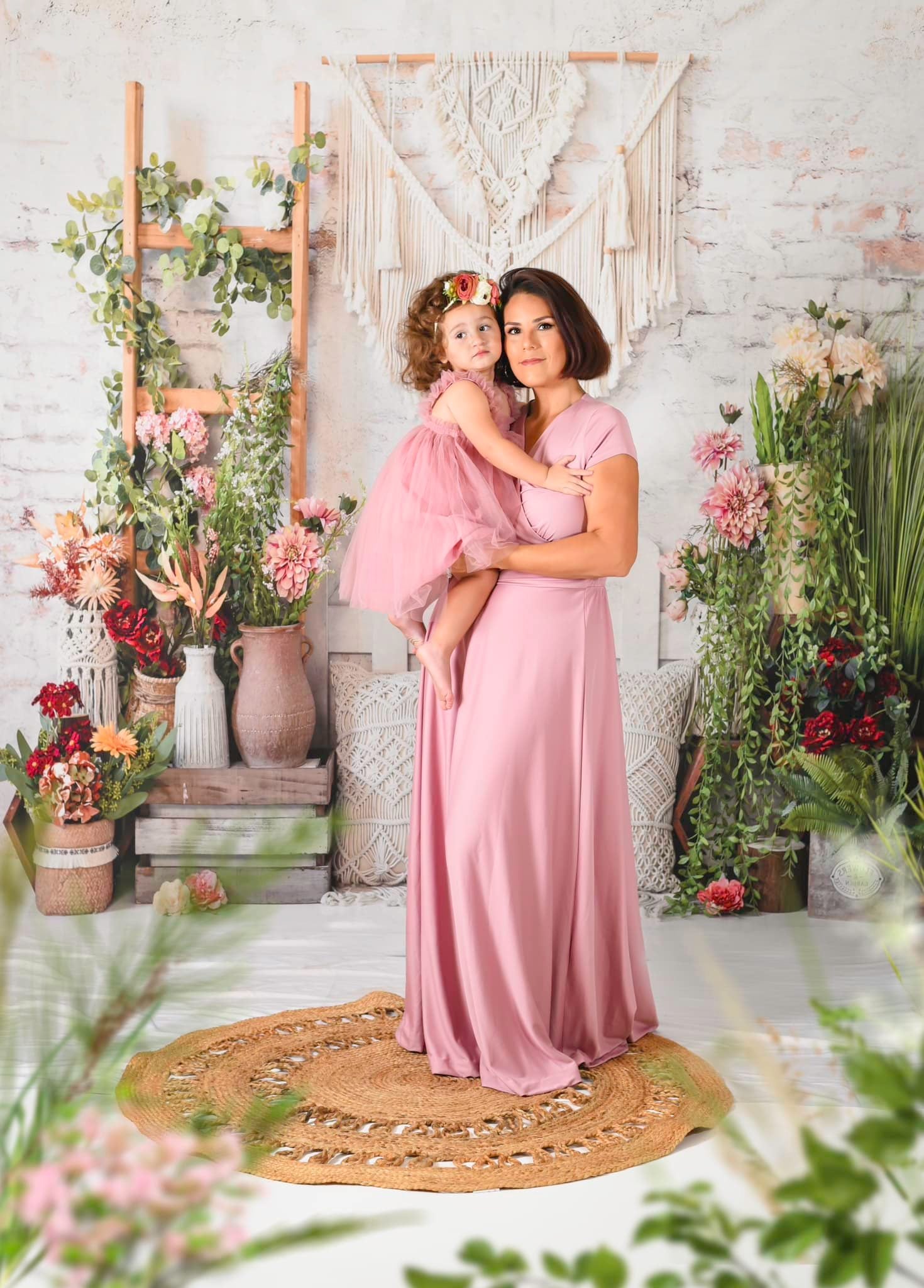 Kate Boho Mother's Day Backdrop Flower Tapestry Pillow Designed by Emetselch - Kate Backdrop AU