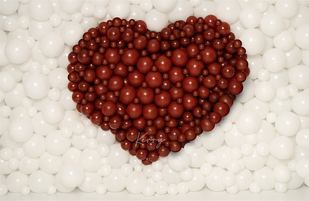 Kate Valentine Red Heart Backdrop Balloon Wall for Photography Designed by Kerry Anderson - Kate Backdrop AU