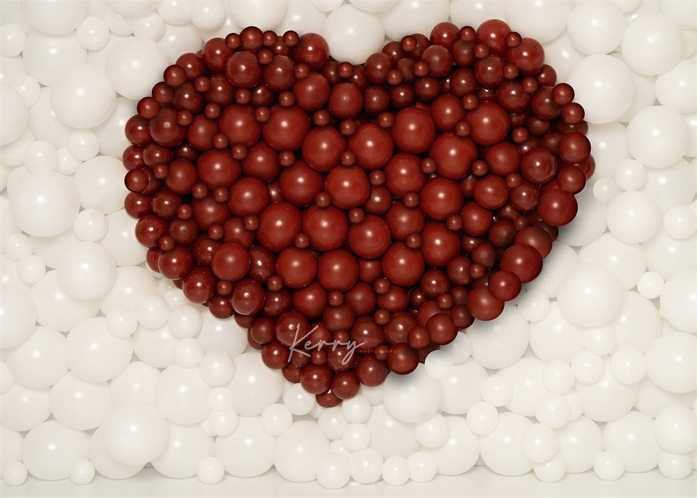 Kate Valentine Red Heart Backdrop Balloon Wall for Photography Designed by Kerry Anderson - Kate Backdrop AU