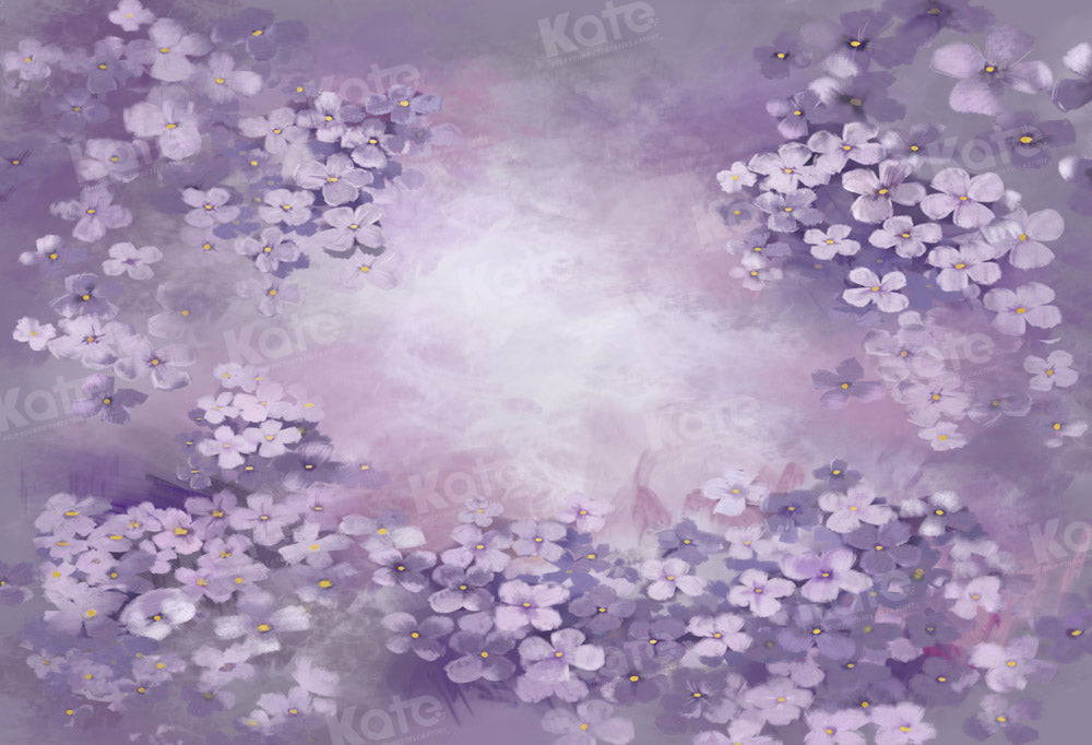 Kate Purple White Floral Texture Backdrop Fine Art Portrait Designed by GQ
