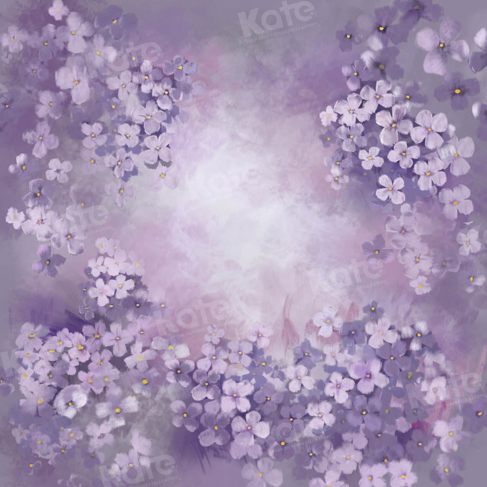 Kate Purple White Floral Texture Backdrop Fine Art Portrait Designed by GQ - Kate Backdrop AU