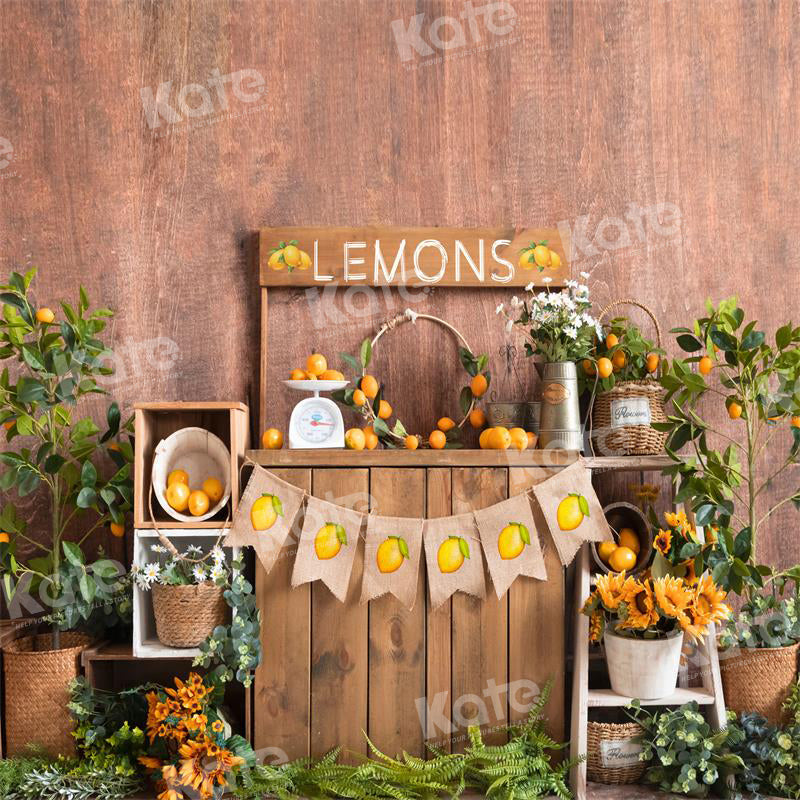 Kate Summer Lemon Sale Backdrop Sunflower for Photography