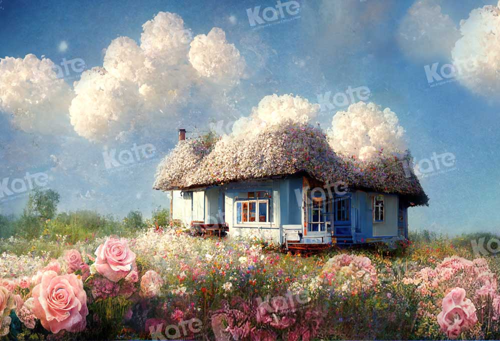 Kate Hanada House Spring Backdrop Retro Designed by Chain Photography - Kate Backdrop AU