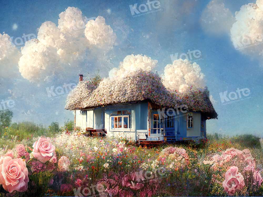 Kate Hanada House Spring Backdrop Retro Designed by Chain Photography - Kate Backdrop AU