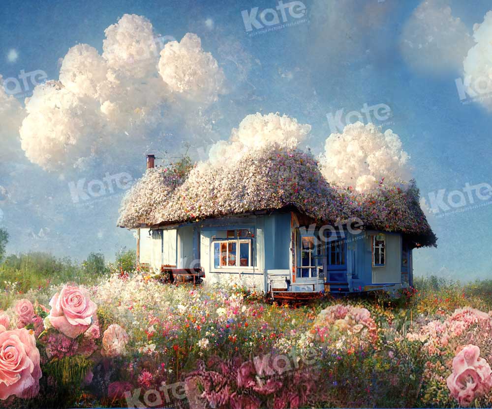Kate Hanada House Spring Backdrop Retro Designed by Chain Photography - Kate Backdrop AU