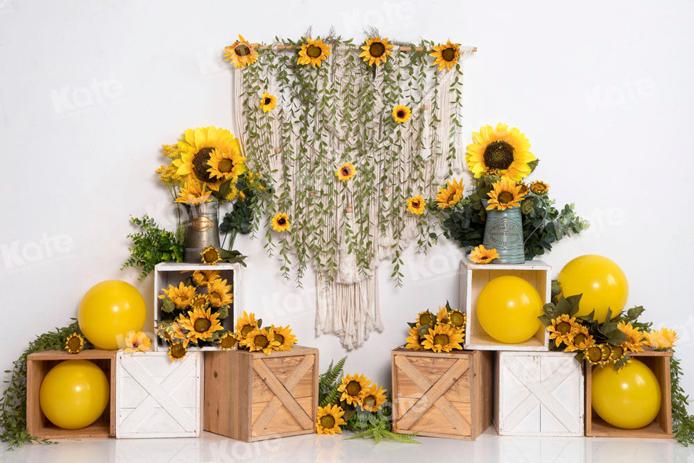 Kate Autumn Sunflower Backdrop Cake Smash Designed by Emetselch - Kate Backdrop AU