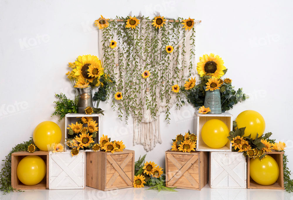 Kate Autumn Sunflower Backdrop Cake Smash Designed by Emetselch - Kate Backdrop AU