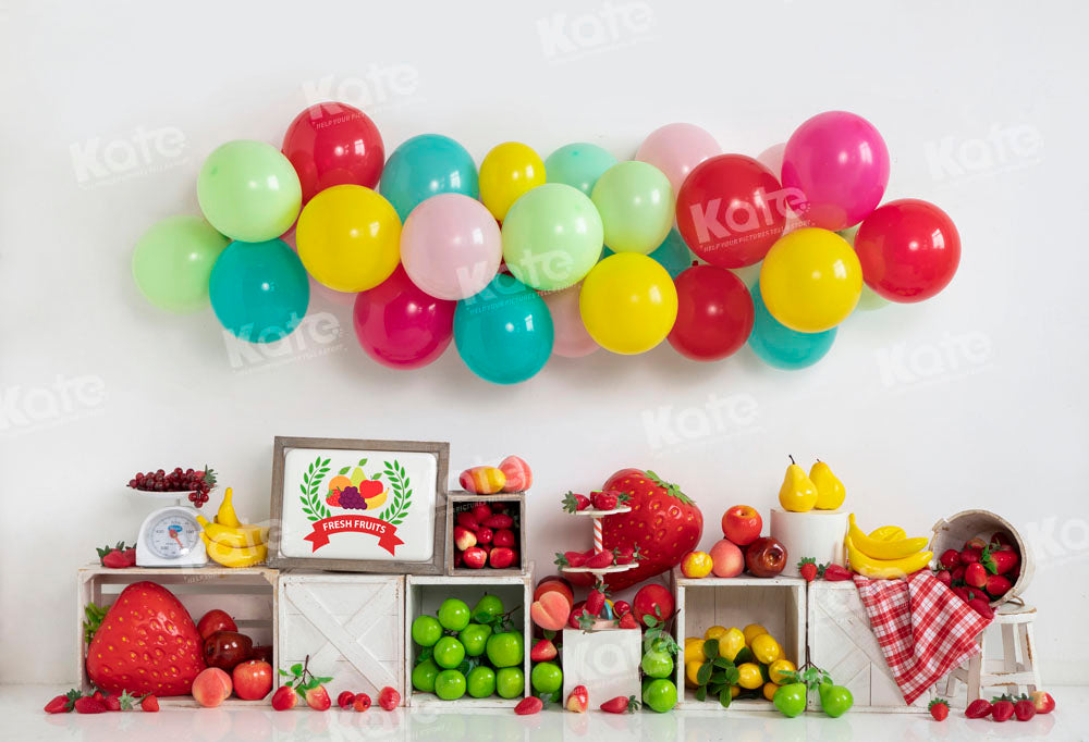 Kate Fruit Balloon Party Backdrop Cake Smash Designed by Emetselch