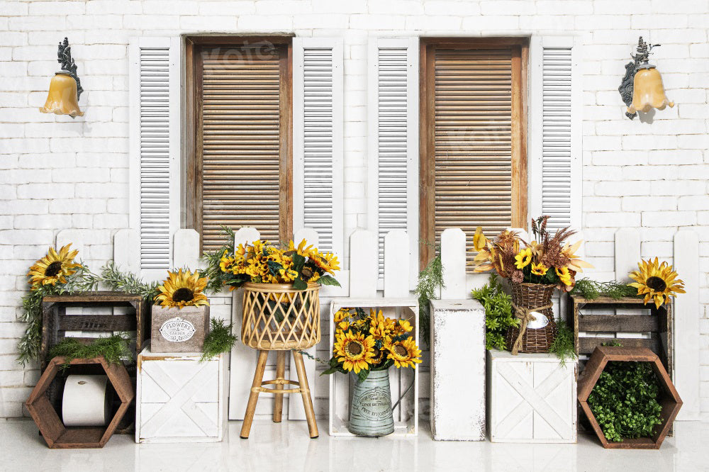 Kate Autumn Sunflower Room Backdrop for Photography - Kate Backdrop AU