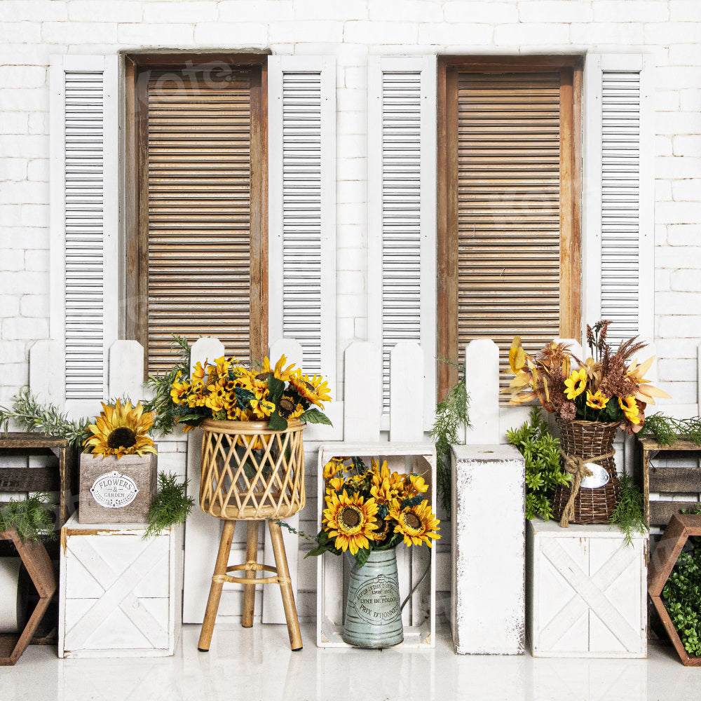 Kate Autumn Sunflower Room Backdrop for Photography - Kate Backdrop AU