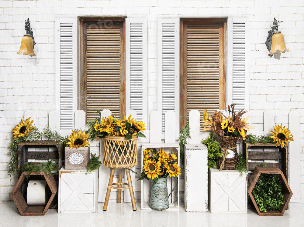 Kate Autumn Sunflower Room Backdrop for Photography - Kate Backdrop AU