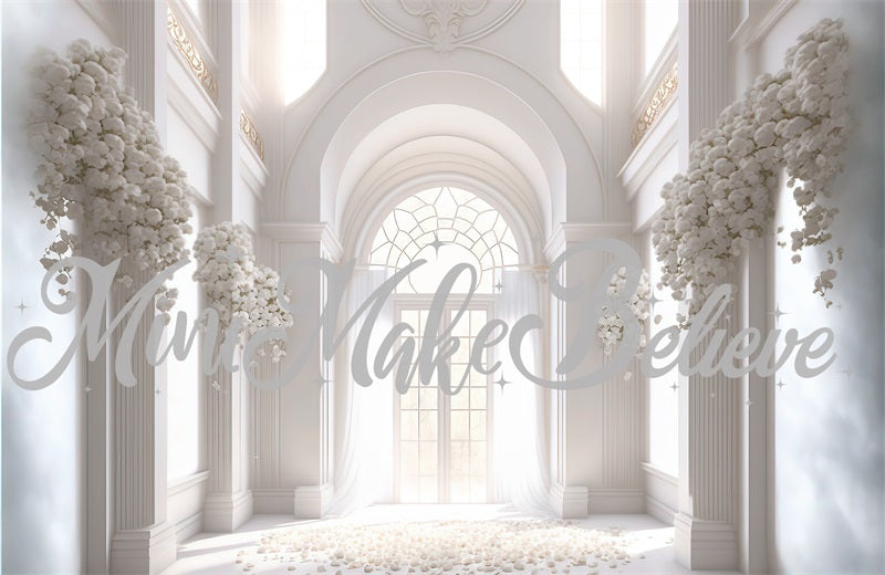 Kate Painted Cream Beautiful Wedding Backdrop Cathedral Church Baptism Designed by Mini MakeBelieve - Kate Backdrop AU