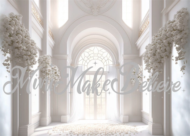 Kate Painted Cream Beautiful Wedding Backdrop Cathedral Church Baptism Designed by Mini MakeBelieve