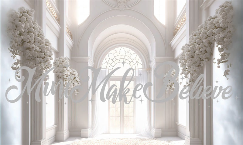 Kate Painted Cream Beautiful Wedding Backdrop Cathedral Church Baptism Designed by Mini MakeBelieve