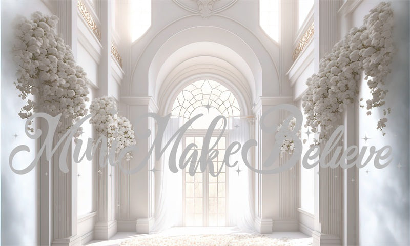 Kate Painted Cream Beautiful Wedding Backdrop Cathedral Church Baptism Designed by Mini MakeBelieve - Kate Backdrop AU