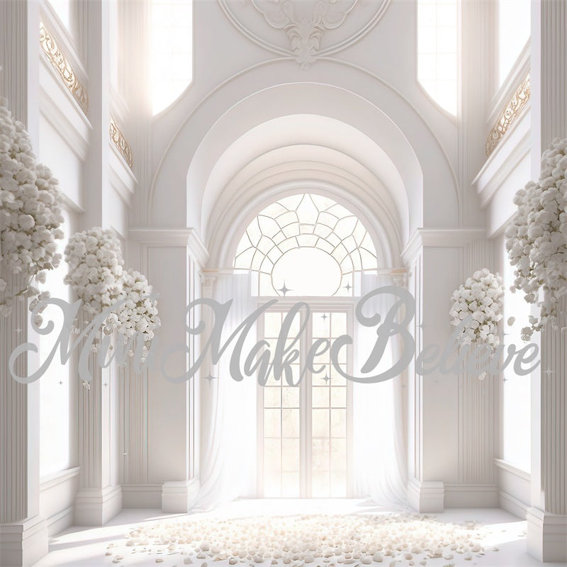 Kate Painted Cream Beautiful Wedding Backdrop Cathedral Church Baptism Designed by Mini MakeBelieve