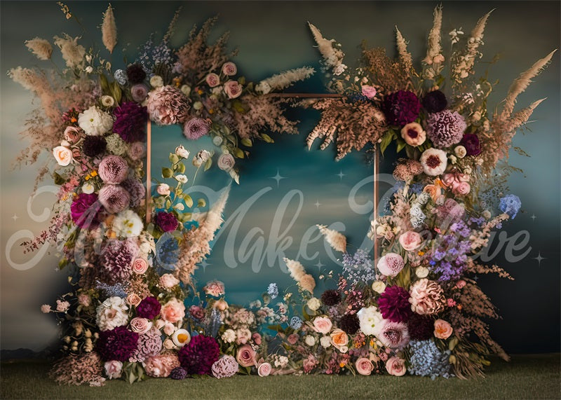 Kate Painterly Fine Art Backdrop Frame Spring Flowers Designed by Mini MakeBelieve