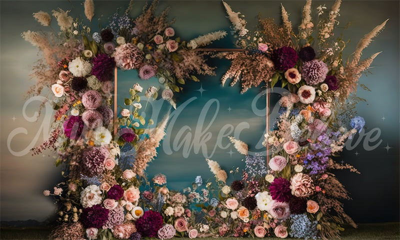 Kate Painterly Fine Art Backdrop Frame Spring Flowers Designed by Mini MakeBelieve - Kate Backdrop AU