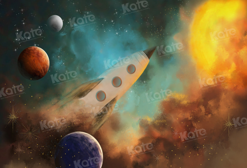 Kate Universe Planet Backdrop Rocket Cake Smash Designed by GQ - Kate Backdrop AU