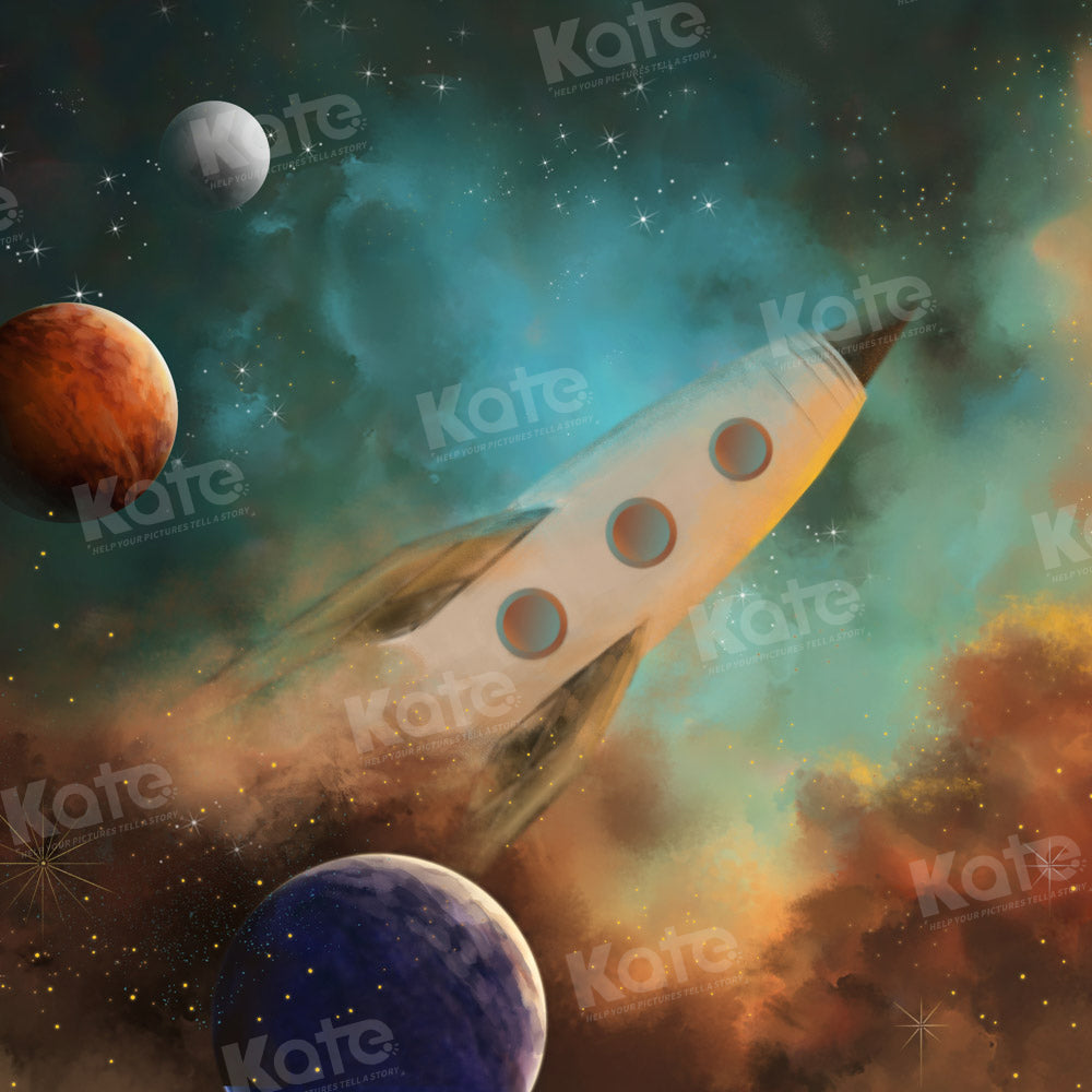 Kate Universe Planet Backdrop Rocket Cake Smash Designed by GQ