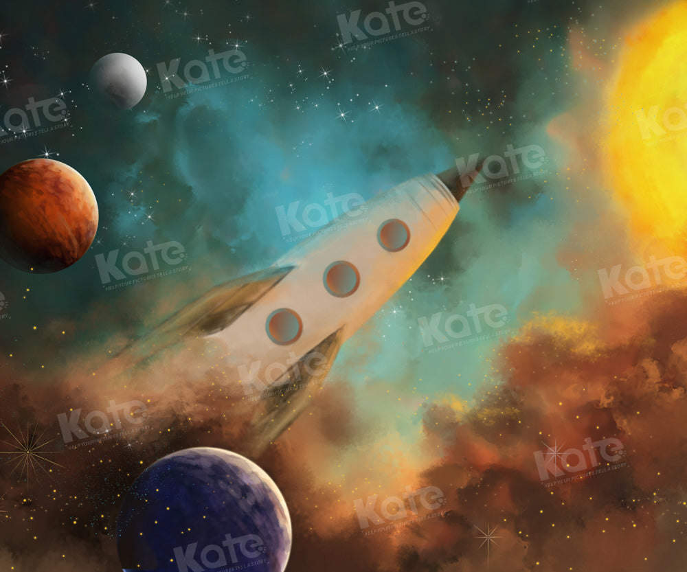 Kate Universe Planet Backdrop Rocket Cake Smash Designed by GQ - Kate Backdrop AU
