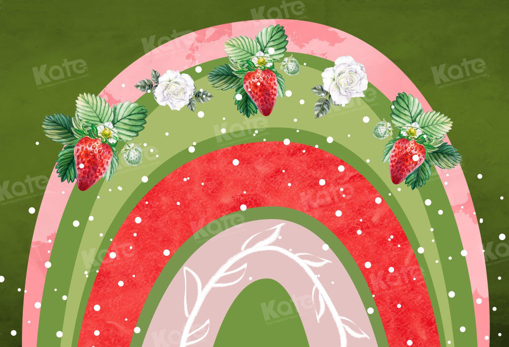 Kate Summer Strawberry Rainbow Backdrop for Photography - Kate Backdrop AU