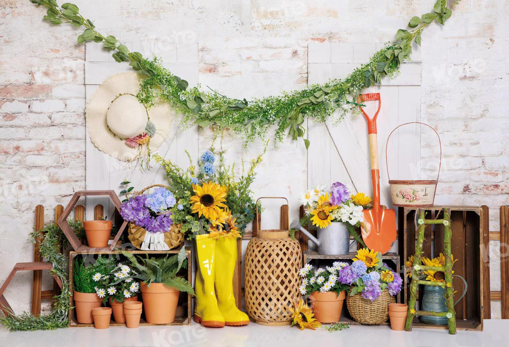 Kate Garden Tools Backdrop Rain Boots Designed by Emetselch - Kate Backdrop AU