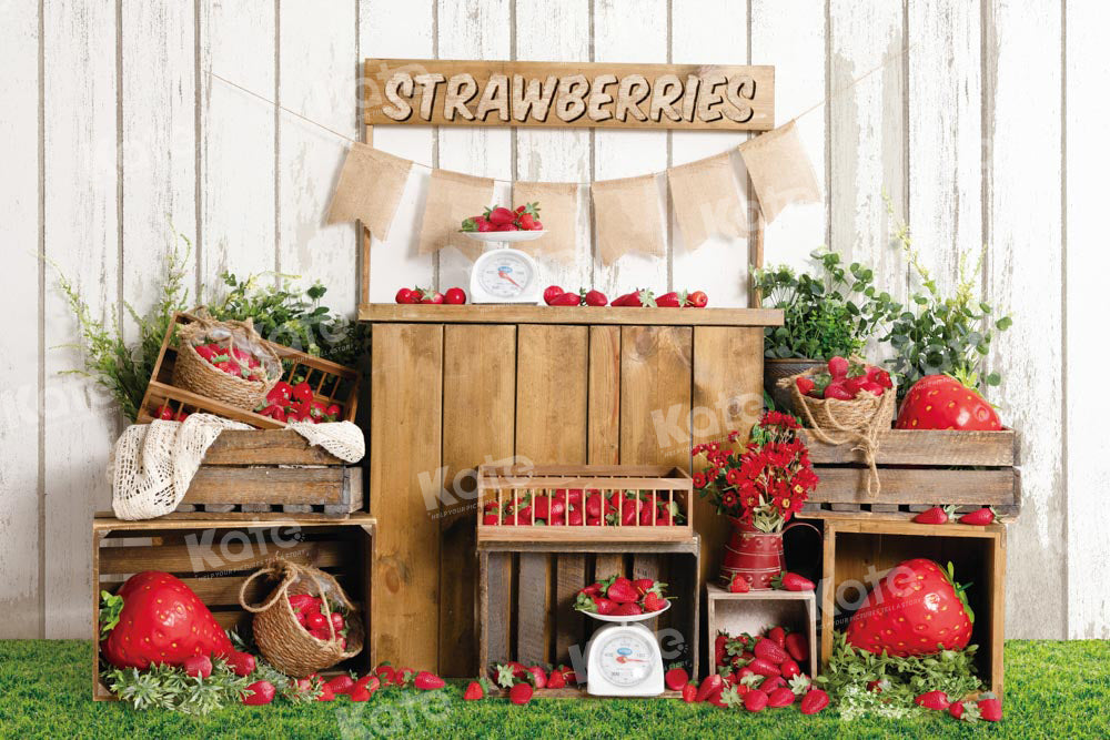 Kate Summer Fruit Strawberry Backdrop Designed by Emetselch - Kate Backdrop AU